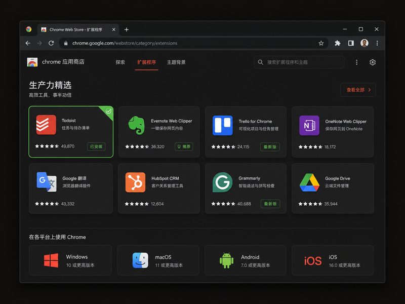 Chrome 插件商店网格展示
